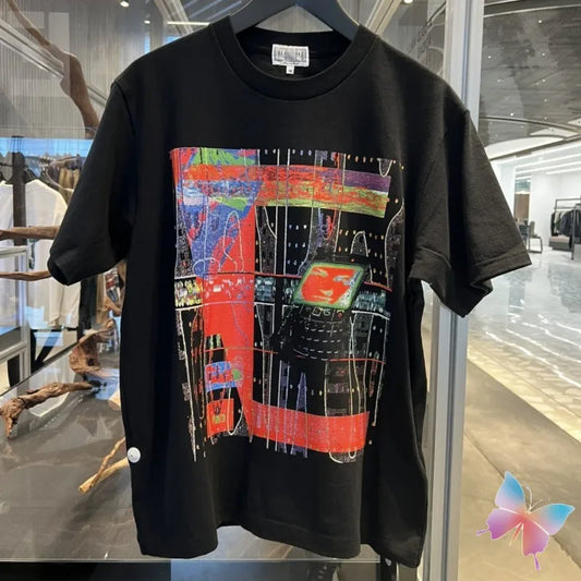 24ss Summer New CAV EMPT T-shirts Fashion Street Cotton Pink Green Color Abstract Punk Round Neck Short Sleeve CE Men Women Tops