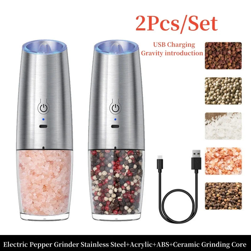 Rechargeable Electric LED Salt And Pepper Grinder